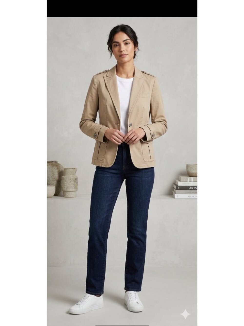 Victoria’s Secret Body By Victoria Blazer Beige Size 6 Y2K Neutral Preppy Career